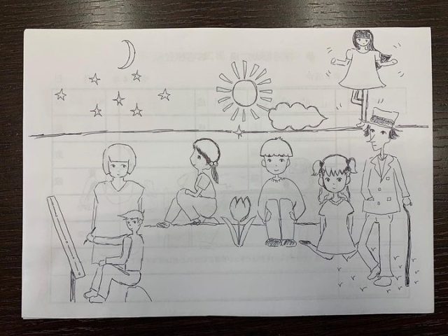 子ども食堂に毎回来てくれている、お兄さんが絵を描いてくれました！