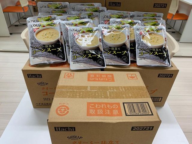コーンスープご提供頂きました！