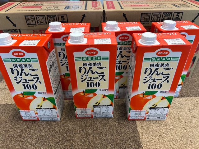 りんごジュース１００%をご提供頂きました！
