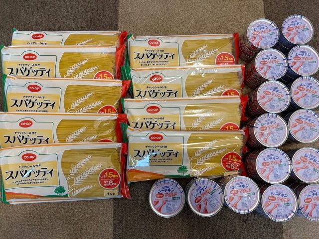 スパゲティとシーチキンをご提供頂きました！