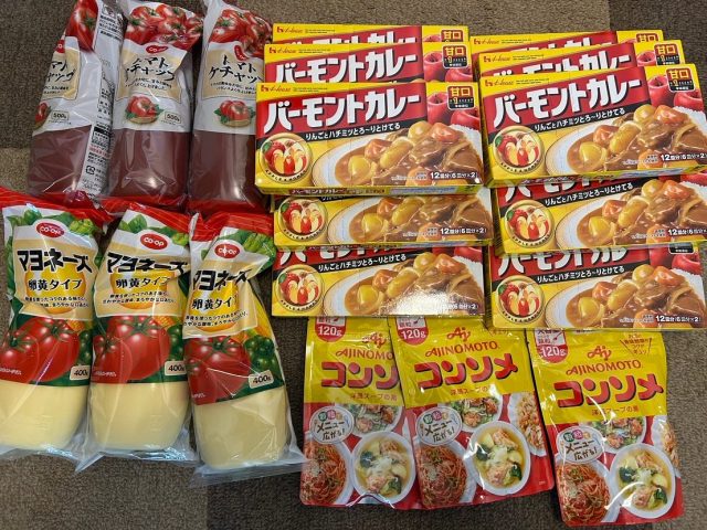 コンソメ、ケチャップ、マヨネーズ、カレーのルーをご提供頂きました！